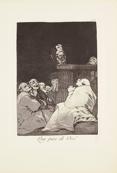 Quel bec doré! (Que pico de oro) Planche 53 de: Los Caprichos - Francisco Jose de Goya y Lucientes