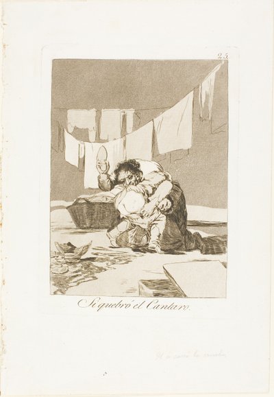 Oui, il a cassé le pot, planche 25 de Los Caprichos - Francisco Jose de Goya y Lucientes