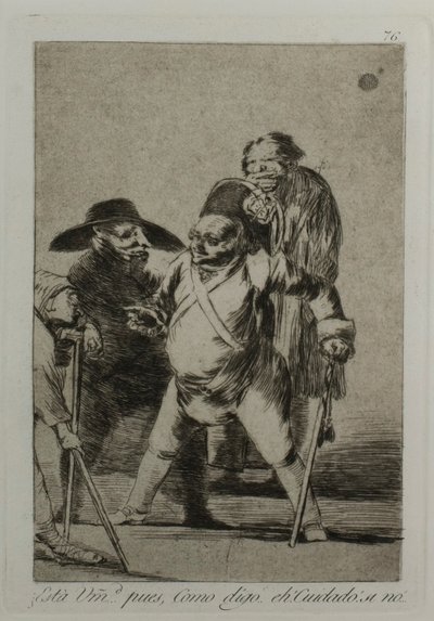 Vous comprenez ? ... eh bien, comme je dis... eh ! Attention ! sinon..., planche 76, de Los Caprichos - Francisco Jose de Goya y Lucientes