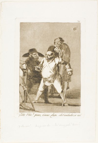 Vous comprenez ? ... bien, comme je dis... eh ! Attention ! sinon..., planche 76 de Los Caprichos - Francisco Jose de Goya y Lucientes