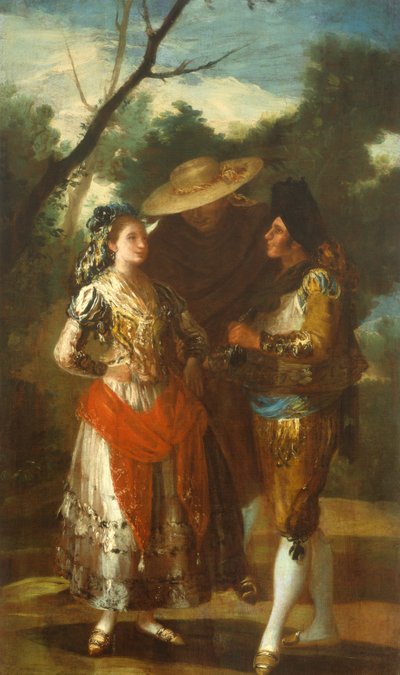 Une Maja avec deux toreros - Francisco Jose de follower of Goya y Lucientes