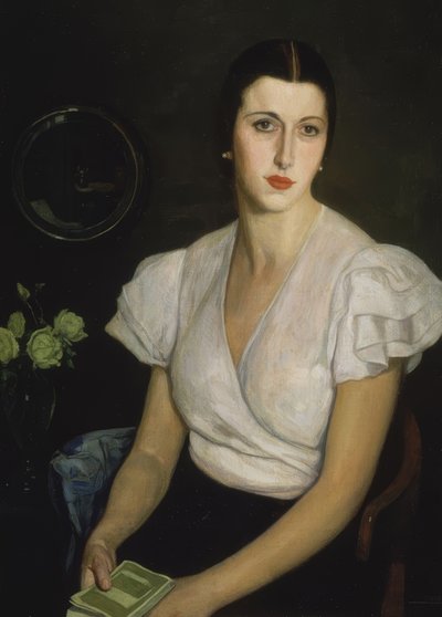 Sans titre (Portrait de dame avec livre en main) - Francisco Llorens Diaz