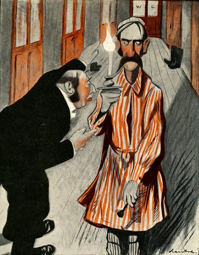 Un Anglais grincheux aidé par un membre du personnel dans un hôtel français, 1903 - Francisco Sancha y Lengo