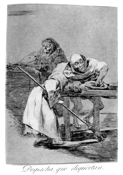 Dépêchez-vous, ils se réveillent, 1799 - Francisco de Goya
