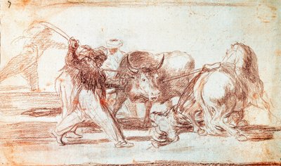 Corrida : les Maures qui résidaient en Espagne, ignorant les superstitions du Coran, ont adopté cet art de la chasse en lançant des lances en plein air - Francisco de Goya