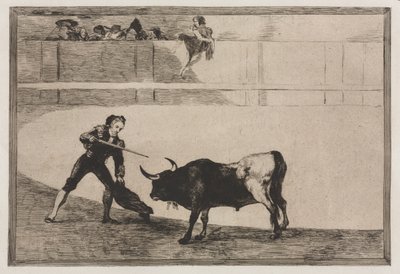 Corridas : Pedro Romeo tuant le taureau arrêté - Francisco de Goya