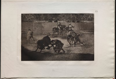 Corridas : Pepe Illo faisant la passe du "Recorte" - Francisco de Goya
