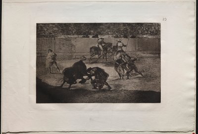 Corridas : Pepe Illo faisant la passe du Recorte - Francisco de Goya