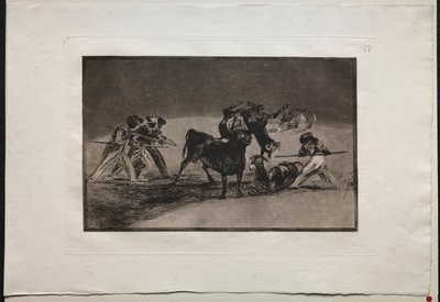 Corridas : Les Maures utilisent des ânes comme barrière pour se défendre contre le taureau - Francisco de Goya