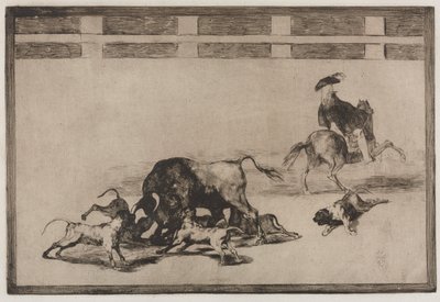 Corridas : Ils lâchent les chiens sur le taureau, 1876 - Francisco de Goya