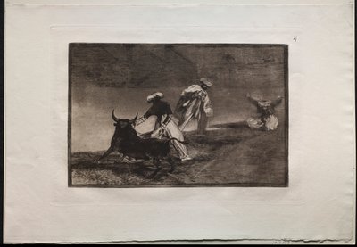 Corridas : Ils jouent un autre avec la cape dans un enclos, 1876 - Francisco de Goya