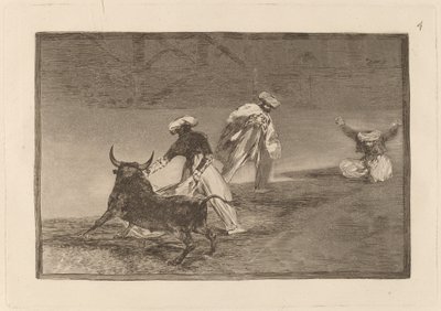 Capea un Autre Enclos (Ils Jouent un Autre avec la Cape dans un Enclos) - Francisco de Goya