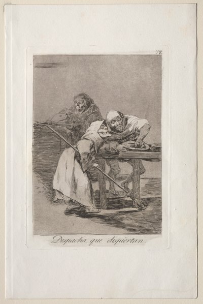 Caprichos : Dépêchez-vous, ils se réveillent - Francisco de Goya
