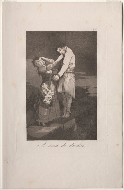 Caprichos : À la chasse aux dents - Francisco de Goya