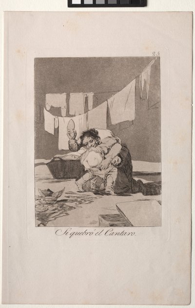 Caprichos: Oui, il a cassé le pot. - Francisco de Goya