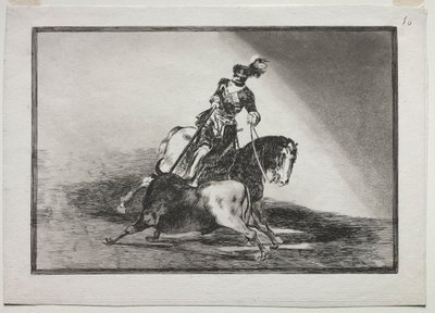 Charles V lançant une lance sur un taureau dans l