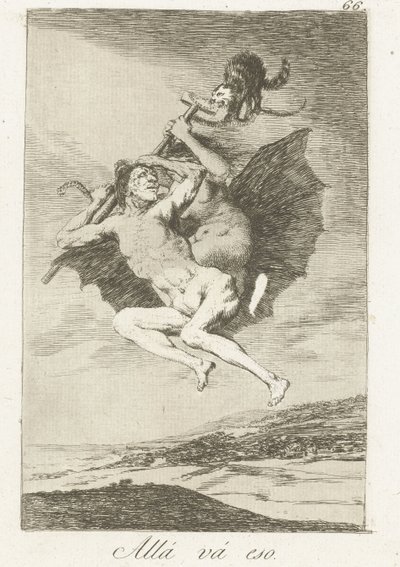Là-bas (Allá va eso, Los Caprichos) - Francisco de Goya
