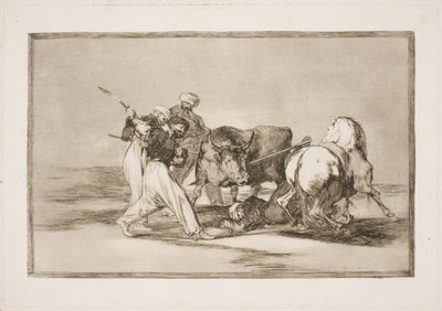 Les Maures qui se sont installés en Espagne et ont abandonné les superstitions du Coran ont acquis cet art de chasser et de piquer un taureau sur la plaine - Francisco de Goya