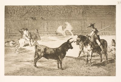 Le célèbre picador, Fernando del Toro, provoque le taureau furieux avec sa lance - Francisco de Goya