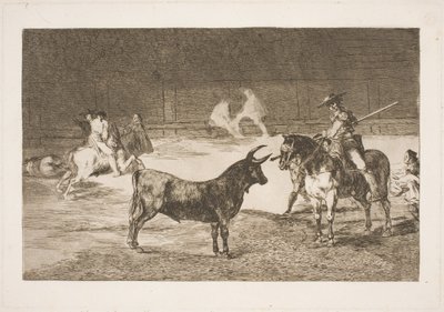 Le célèbre picador, Fernando del Toro, provoque le taureau furieux avec sa lance - Francisco de Goya