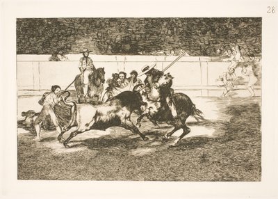 Le puissant Rendon pique un taureau avec la lance, l