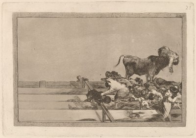 Desgracias acaecidas en el tendido de la plaza de Madrid, y muerte del alcalde de Torrejón - Francisco de Goya