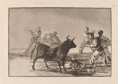 Desjarrete de la canalla con lanzas, medias-lunas, banderillas y otras armas - Francisco de Goya