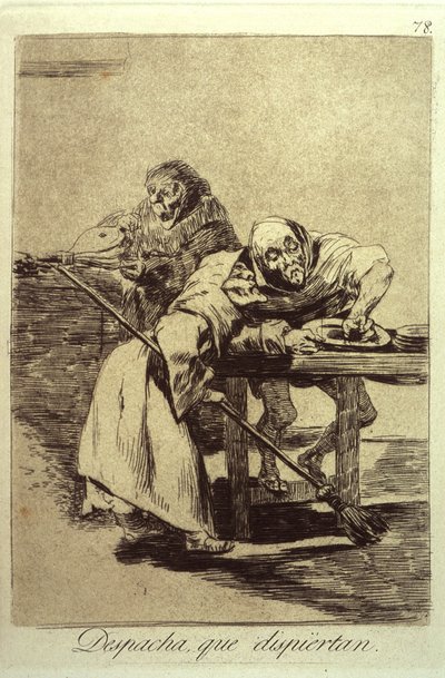 Dépêchez-vous, ils se réveillent, planche 78 de Los Caprichos, 1799 - Francisco de Goya
