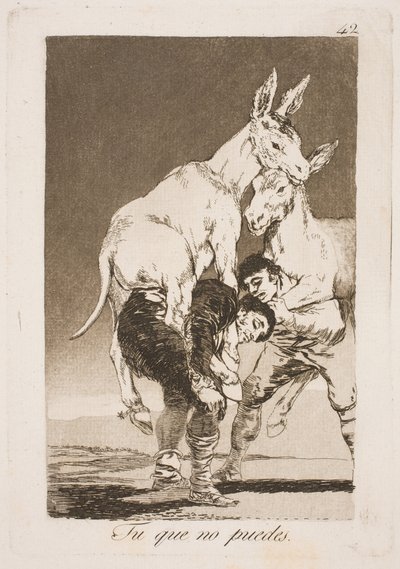 Toi qui ne peux pas, tu dois me porter sur ton dos - Francisco de Goya