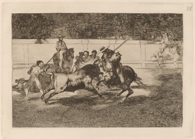 El esforzado Rendon picando un toro, de cuya suerte murio en plaza de Madrid - Francisco de Goya