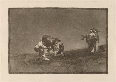 El mismo vuelca un toro en la plaza de Madrid - Francisco de Goya