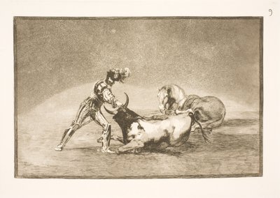Un cavalier espagnol tue le taureau après avoir perdu son cheval - Francisco de Goya