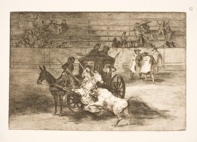 Lutte depuis un chariot tiré par deux ânes - Francisco de Goya