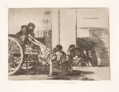 Transporté en charrette au cimetière - Francisco de Goya