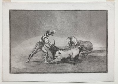 La Tauromachie : Un chevalier espagnol tue le taureau après avoir perdu son cheval, 1815-1816 - Francisco de Goya