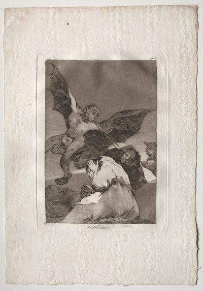 Ochenta Caprichos: Tale-Bearers-Blasts of Wind - Francisco de Goya