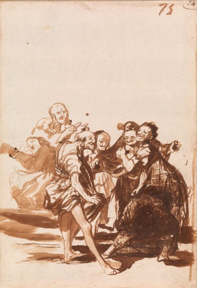 Vieilles personnes chantant et dansant - Francisco de Goya