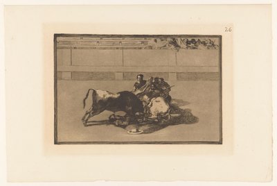 Picador tombé de son cheval (La Tauromaquia) - Francisco de Goya