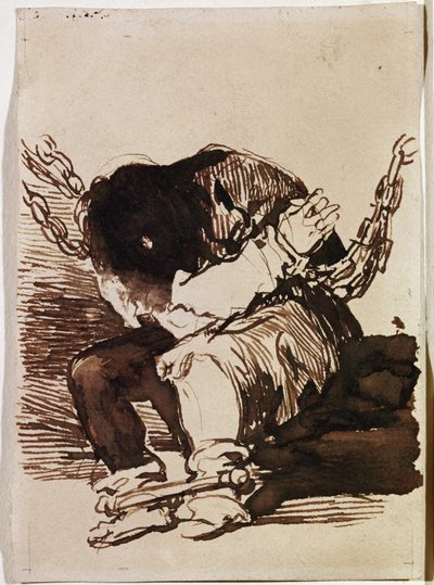 Prisonnier enchaîné assis - Francisco de Goya
