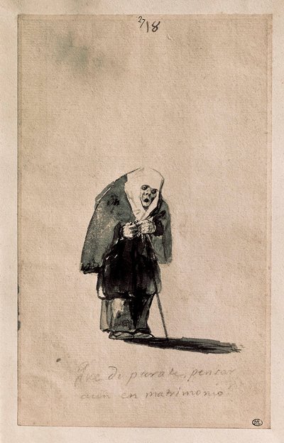 Quel non-sens, penser encore au mariage, vers 1819-23 - Francisco de Goya