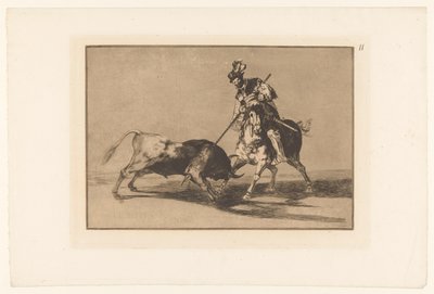 Rodrigo Díaz de Vivar blesse un taureau (La Tauromachie) - Francisco de Goya