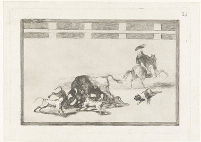 Taureau attaqué par des chiens - Francisco de Goya