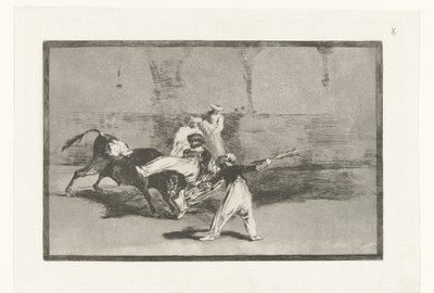 Taureau attrapé par des toreros - Francisco de Goya