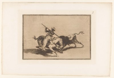 Chasse au taureau à cheval (La Tauromaquia) - Francisco de Goya