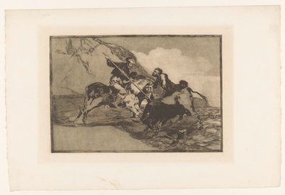 Chasse au taureau à cheval (La Tauromaquia) - Francisco de Goya
