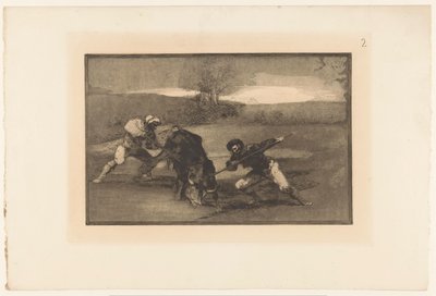 Chasse au taureau à pied (La Tauromaquia) - Francisco de Goya