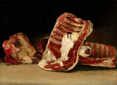 Nature morte de côtes et tête de mouton - Le comptoir du boucher - Francisco de Goya