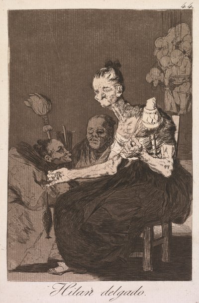 Les Caprices : Ils filent finement, 1799 - Francisco de Goya