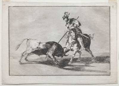 Le Cid Campeador lançant une autre lance sur un taureau - Francisco de Goya