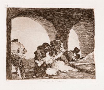 Les Désastres de la guerre : Un homme témoin du viol de sa femme - Francisco de Goya